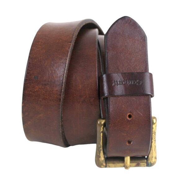 Carhartt BROWN GENUINE LEATHER 1 3/8"Wd CASUAL DRESS MEN'S BELT Sz 34 (t28 - Picture 1 of 14